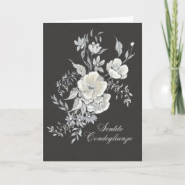 Cartão Biglietto di Condoglianze con Anemoni Bianchi