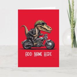 Cartão Biker do Dinossauro Personalizado