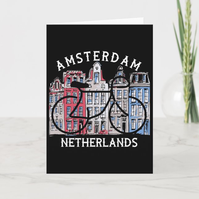 Cartão Biking Amsterdam Netherlands Graphic  (Frente)