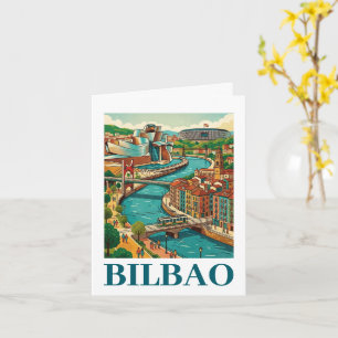 Cartão Bilbao Espanha Viagem - Arquitetura Colorida
