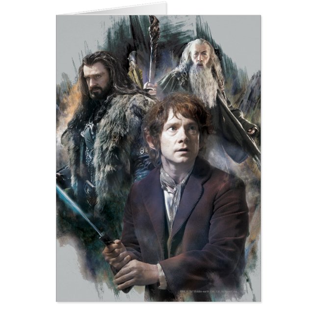 Cartão BILBO BAGGINS™, THORIN OAKENSHIELD™ E Gandalf (Frente)