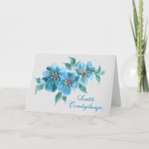 Bilhete de Condolências Floral Azul Italiano