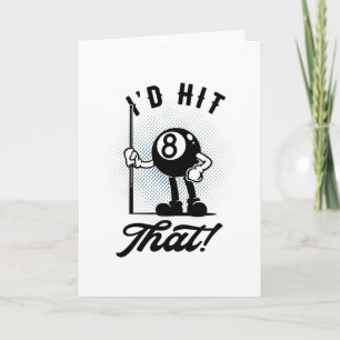 Cartão Biliardes com Piscina de Cartoon Engraçado de 8 bo