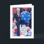 Cartão Bill com aniversário do balão<br><div class="desc">Bill Clinton joga alegre com um balão após o discurso de Hillary Clinton que aceita a nominação democrática para o presidente na eleição 2016. Cartão engraçado para suportes de todos os partidos. O subtítulo lê "PESSOAS ADULTAS É TÃO BONITO". O texto interno diz "o feliz aniversario! ", mas pode ser...</div>