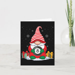 Cartão Billiard Ball Christmas Gnomos Cute Billiard Ball