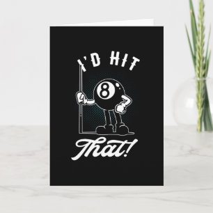 Cartão Billiard Cue Sports Funny 8-Ball Cartoon Pool