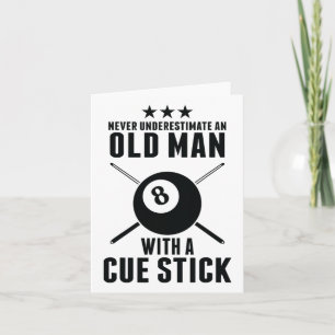 Cartão Billiard Nunca Subestime Um Velho Com Uma Cue