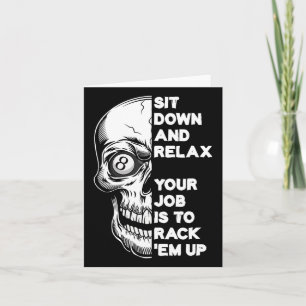 Cartão Billiard Player Skull Skeleton Billiards Mesa Rac