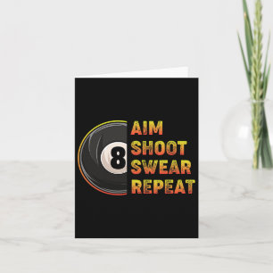 Cartão Billiards Aim Shoot Swear Repetir Jogador de Pisci