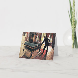 Cartão Billiards - Caillebotte, trabalho de arte 1876