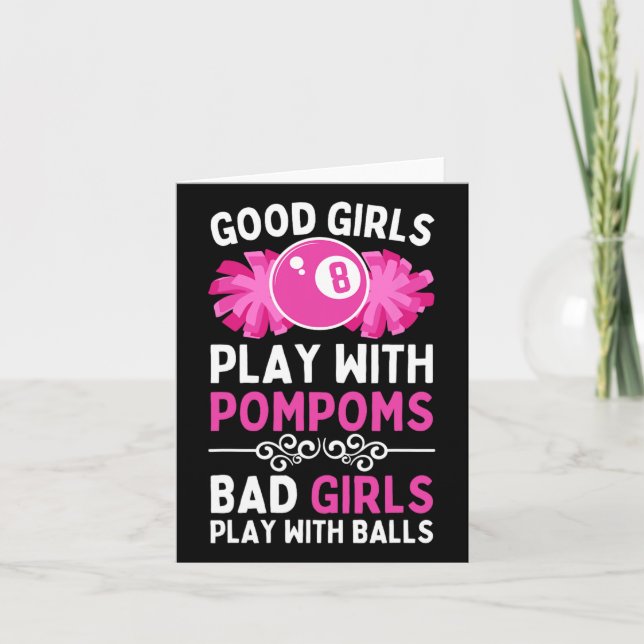 Cartão Billiards Engraçados Para Mulheres Meninas 8 Ll Pi (Frente)