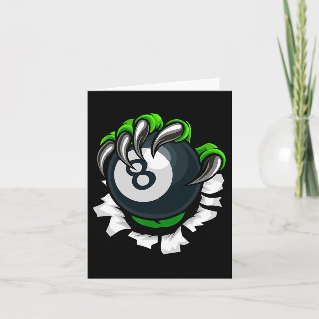 Cartão Billiards Engraçados Unhas Billiards Jogando Pisci (Frente)