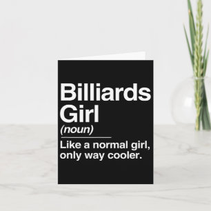 Cartão Billiards Girl Definition Normal Somente Cue S Fri