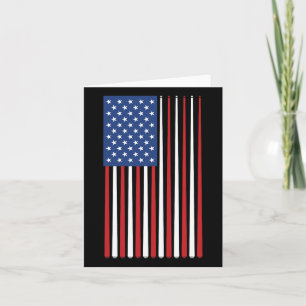 Cartão Billiards Player Usa American Flag Stick Cue