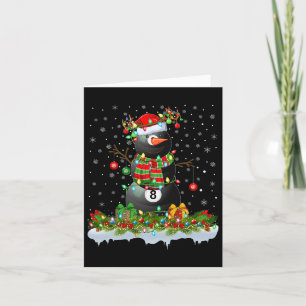 Cartão Billiards Xmas Iluminação Engraçado Snowman Billia