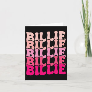 Cartão Billie Nome Personalizado Eu Amo Billie Groovy 80'