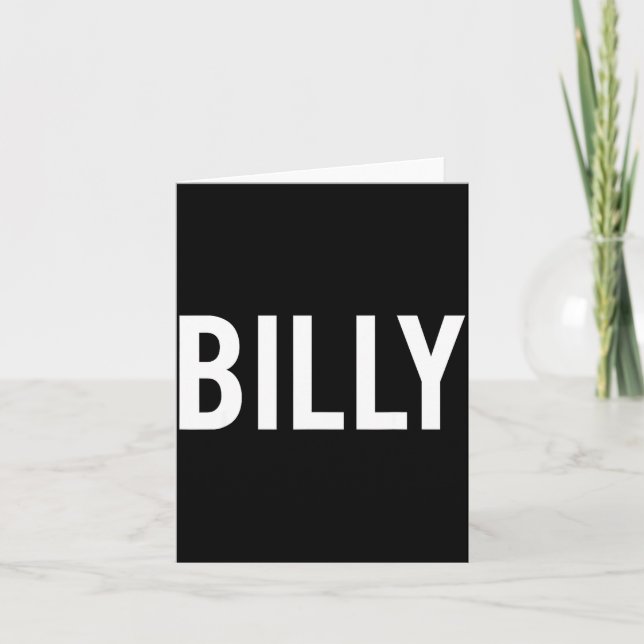 Cartão Billy - Cool New Funny Name Fan Gift Tee  (Frente)