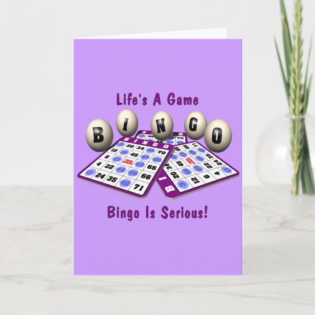 Cartão Bingo: A vida é um jogo (Frente)