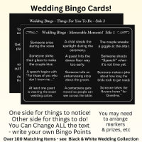 BINGO de Casamento! Jogo para Convidados Preto Bra