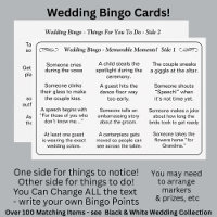BINGO de Casamento! Jogo para Convidados Preto Bra