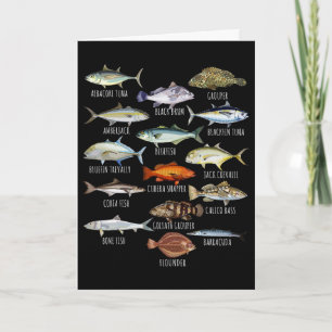 Cartão Biologia das Espécies de Peixes Tipos de Peixes de