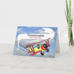 Cartão Biplane Towing Banner Customizable
