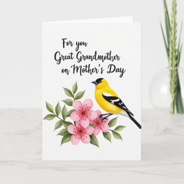 Cartão Bird Great Grandmother Card (Frente)