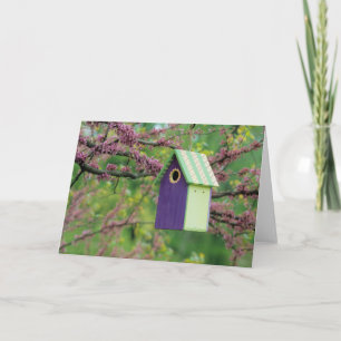 Cartão Bird House On A Redbud Tree