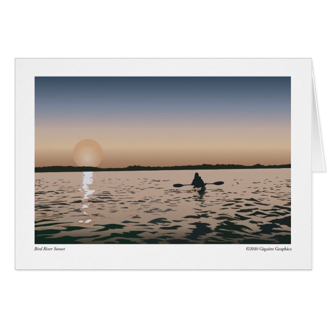 Cartão Bird River Sunset (Frente horizontal)
