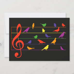 Cartão Bird Song, design colorido