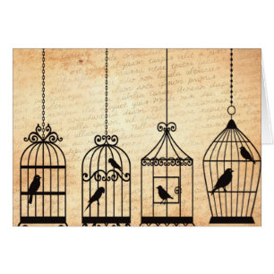 Cartão Birdcage Silhouettes