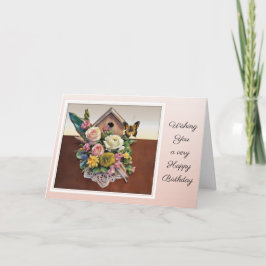 Cartão Birdhouse Bouquet - Birthday Card