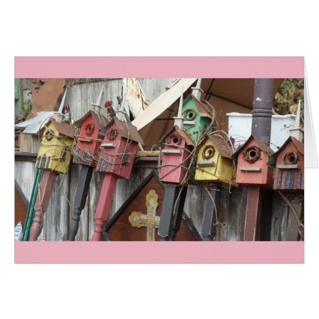 Cartão Birdhouses (Frente Horizontal)
