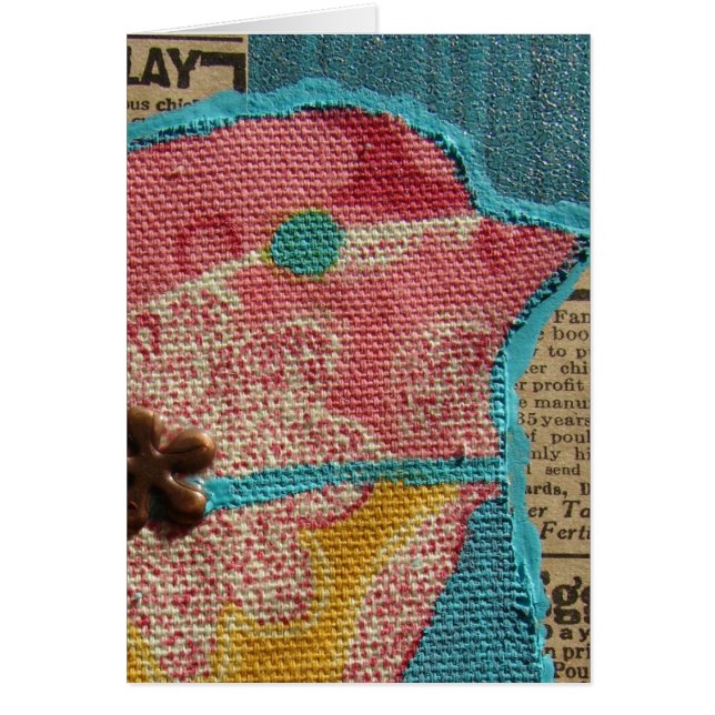 Cartão Birdie Mixed Media (Frente)