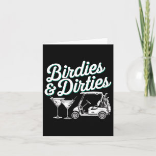 Cartão Birdies And Dirties Golf Birthday Dirty Martini Ta