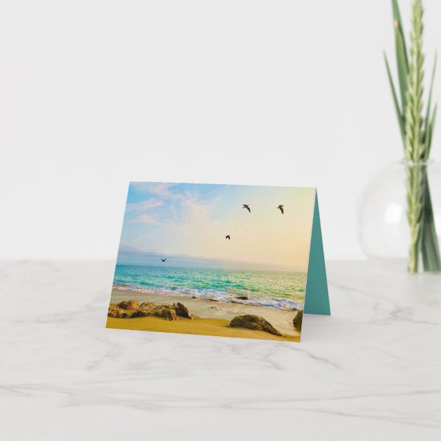 Cartão Birds and Beach Card  (Frente)