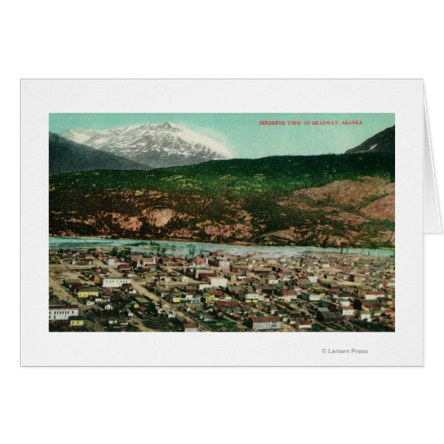 Cartão Birdseye View of Skagway, AlaskaSkagway, AK (Frente Horizontal)