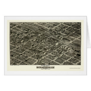 Cartão Birmingham, mapa panorâmico do AL - 1903