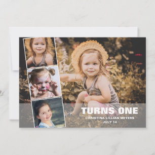 Cartão Birthda de Colagem Fotográfica de Primeiro