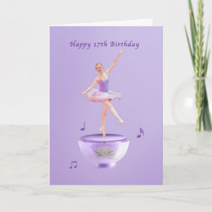 Cartão Birthday, 17th, Music Box Ballerina