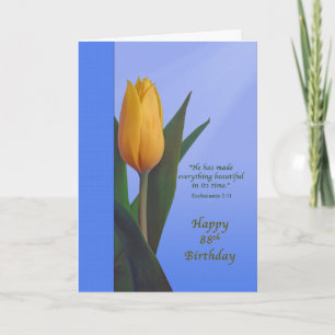 Cartão Birthday, 88th, Golden Tulip Flower
