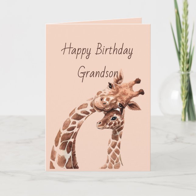 Cartão Birthday Admirável Avô Diversão Giraffe Animal (Frente)
