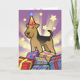 Cartão Birthday Airedale Terrier / Welsh Terrier