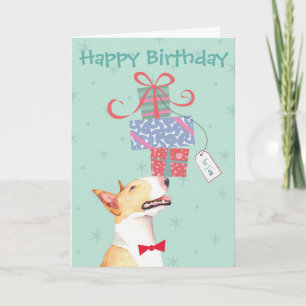 Cartão Birthday apresenta Bull Terrier