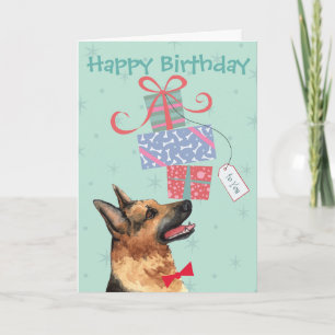 Cartão Birthday apresenta placa de German shepherd