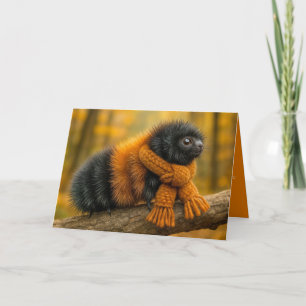 Cartão Birthday Autumn Wooly Bear Caterillar