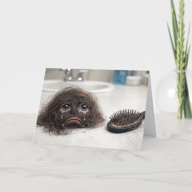 Cartão Birthday Baldness Humor (Frente)