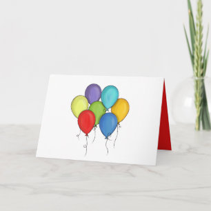 Cartão Birthday Balloon Watercolor Personificado Brincade