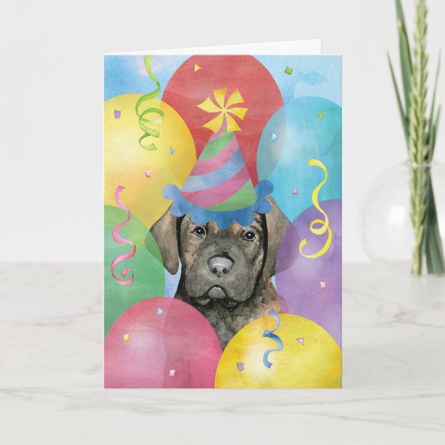 Cartão Birthday Balloons Cane Corso (Frente)