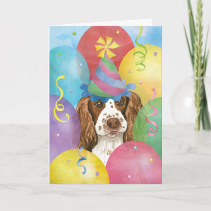 Cartão Birthday Balloons English Springer Spaniel